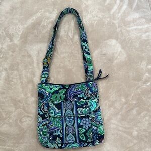 Vera Bradley Green and Blue Paisley Crossbody Bag
